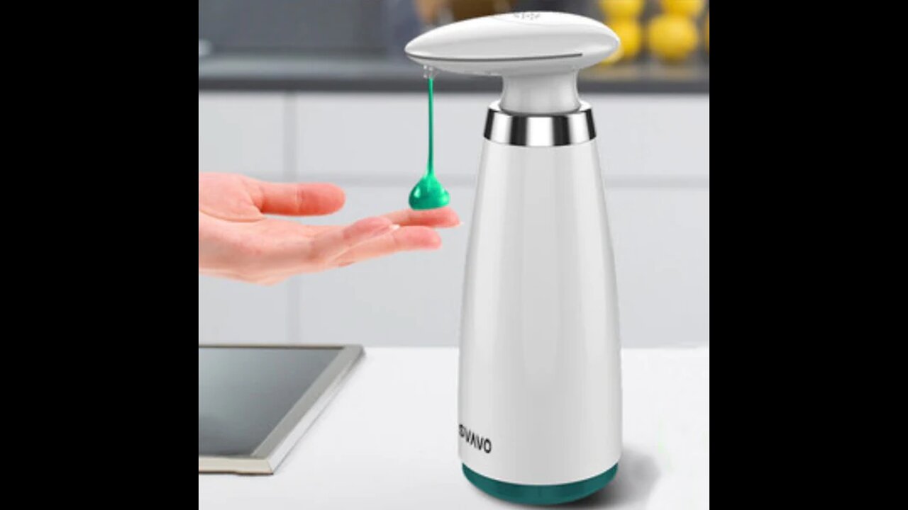 Touchless Automatic Soap Dispenser with 340ml Capacity, Infrared Motion Sensor, Waterproof Base