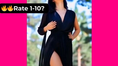 🔥 Rate Her Body in This High-Leg Black Dress 1-10? 😍 Supermodel 4K