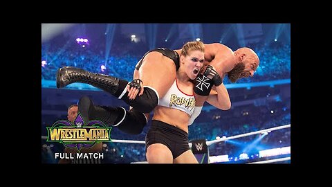 FULL MATCH - Ronda Rousey & Kurt Angle vs. Triple H & Stephanie： WrestleMania