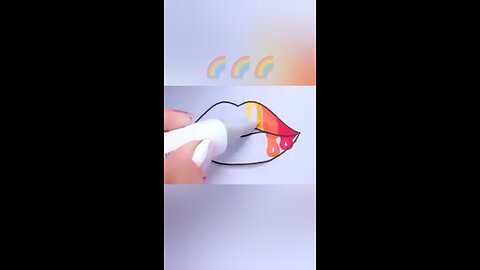 How to draw rainbow lips 🌈 #drawing #art #satisfying