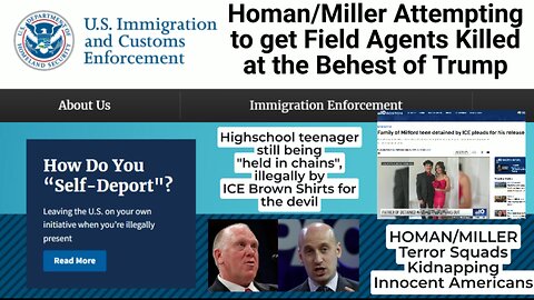 Trump/Homan Attempting to Get I.C.E. Agents Killed as Innocent Americans Are Kidnapped