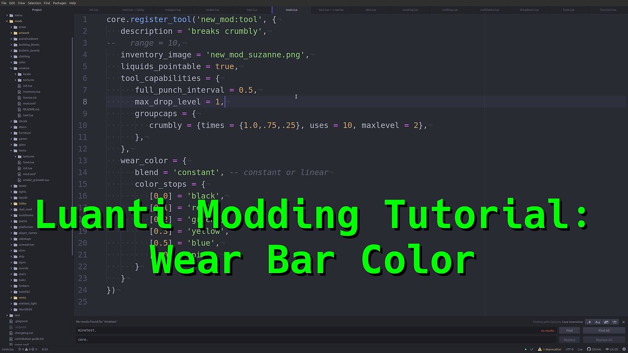 Luanti Modding Tutorial: Wear Bar Color
