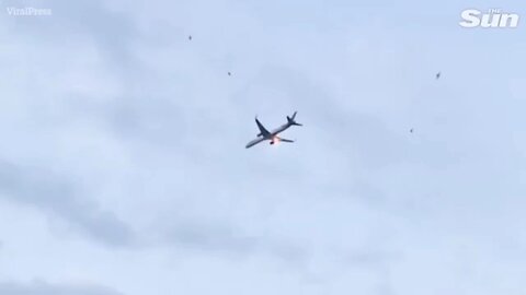 Boeing 757 engine catches fire seconds after plane takes off in Greece