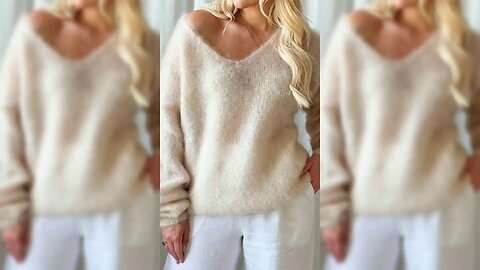 V-Neck Dropped Shoulder Sweater