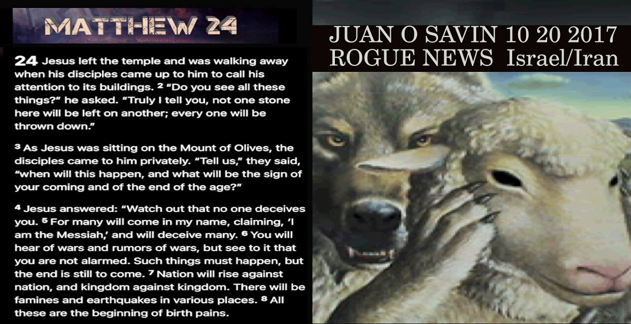 JUAN O SAVIN- Wars and Rumors of Wars Israel/Iran- Rogue News 10 20 2017