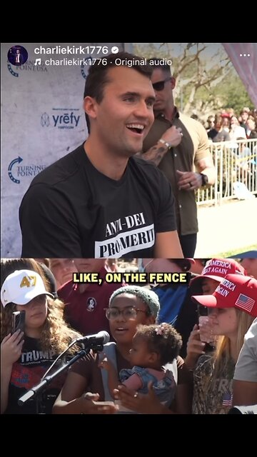 Charlie Kirk speaking with young black mother on Conservatism