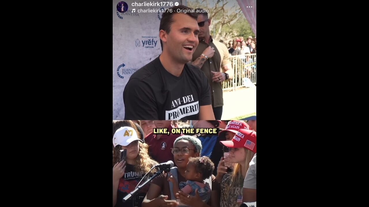 Charlie Kirk speaking with young black mother on Conservatism