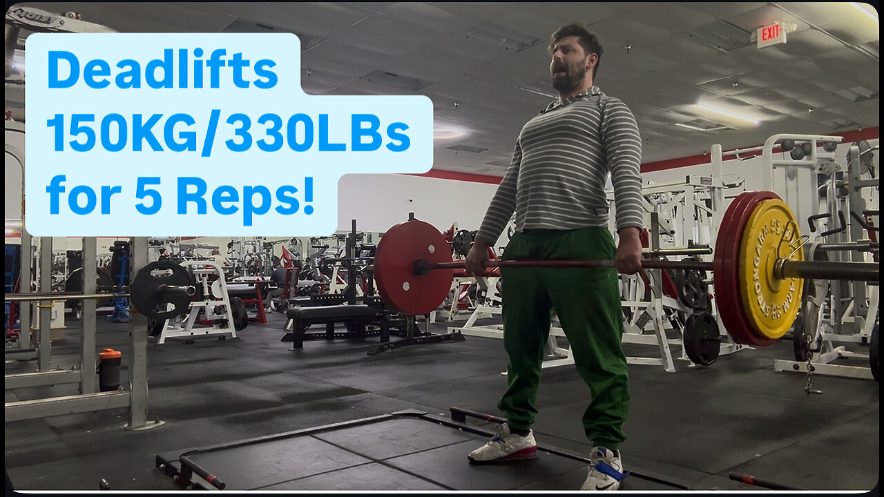 Deadlifts 150KG/330LBs for 5 Reps