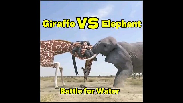 🦒 VS 🐘 Giraffe vs Elephant – Epic Battle for Water!