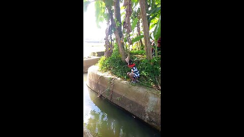 fishing in a ditch