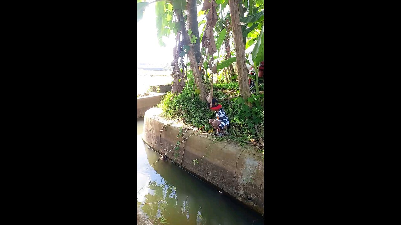 fishing in a ditch