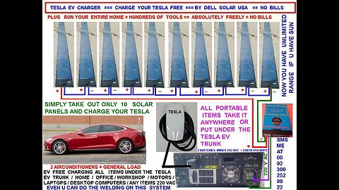 Tesla EV charger + home DELL USA solar system , NO BILLS , SMS 00923002529922,