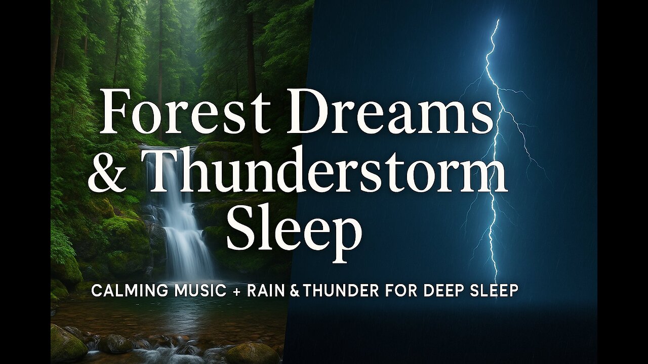 🌲 Forest Dreams & Thunderstorm Sleep | Calming Music + Rain & Thunder for Deep Sleep 🌧️