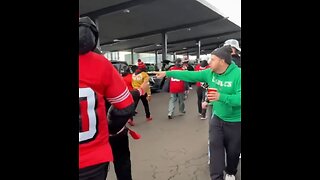 49ers fan records how Eagle fans treated him before vs after the game