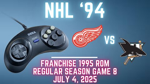 NHL '94 Franchise League (1995) - Red Wings (FlamShelter) at Sharks (Len) {Genesis} Game 8