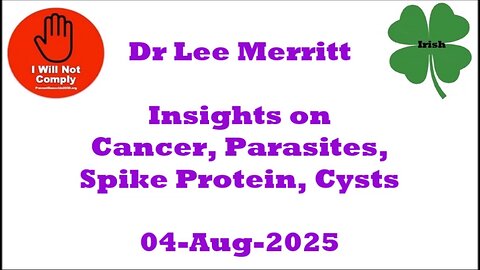 Dr Lee Merritt Insights of Cancer, Parasites, Spike Proteins, Cysts 04-Aug-2025