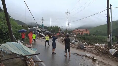 Heavy rains in South Korea leave 14 and 12 other missing