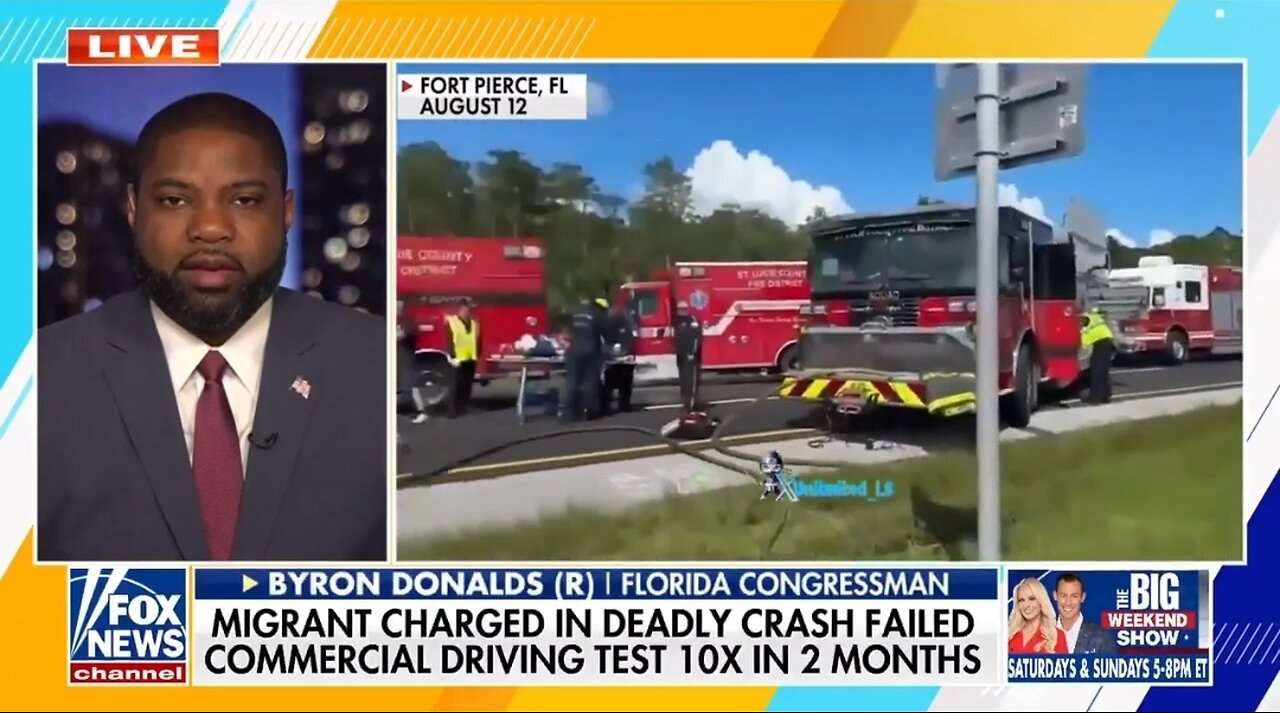 Rep Byron Donalds: Pass The Weigh Act To Prevent Illegal Alien Truck Crashes