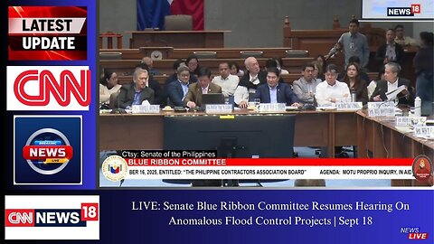 LIVE: Senate Blue Ribbon Committee Resumes Hearing On Anomalous Flood Control Projects | Sept 18