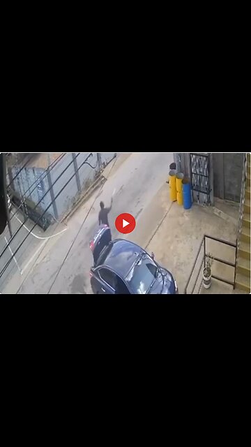 This is what happens when you attack a moving car with a machete