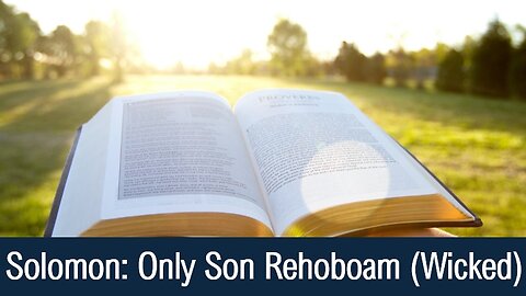 Solomon: Only Son Rehoboam (Wicked) - I Kings 14:21-24