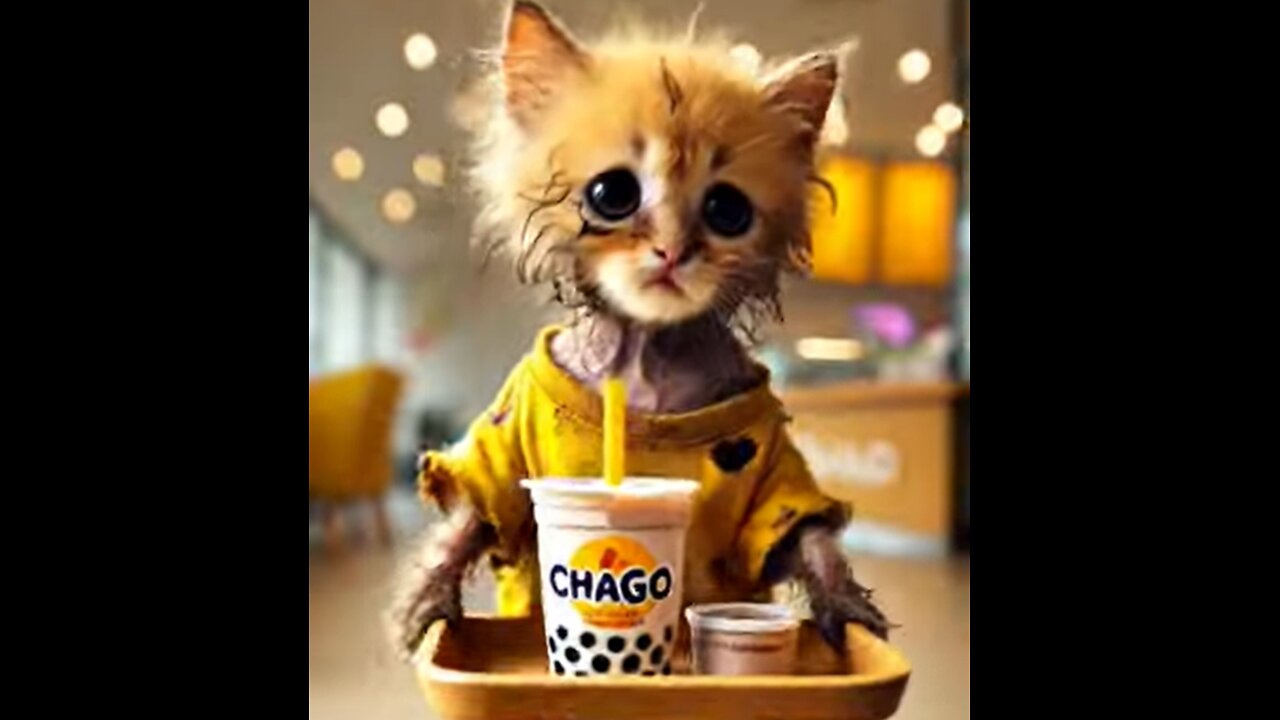 The poor kitten is being mocked by its friends for eating