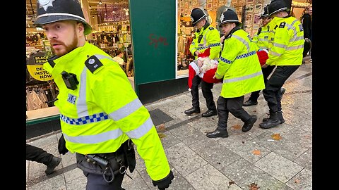 British police in action.