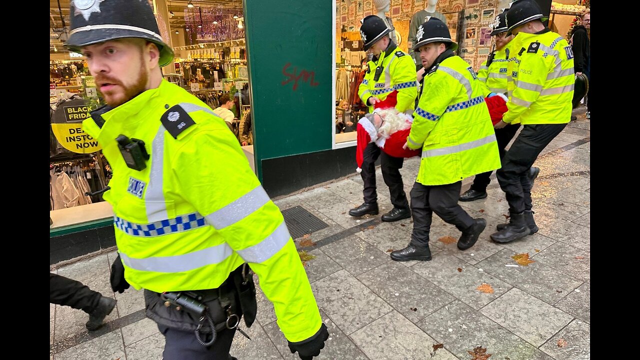 British police in action.