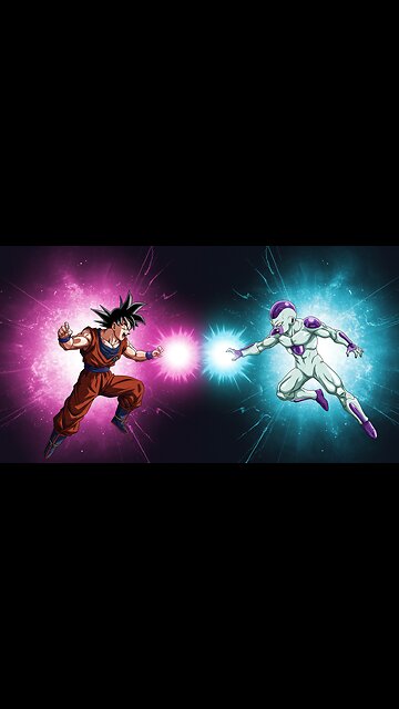 Epic Anime Battle: Goku vs Frieza – Intense Energy Blast Showdown!