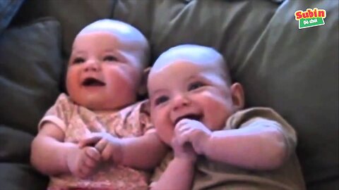 Humorous with children - The cheerful sound of baby laughter.