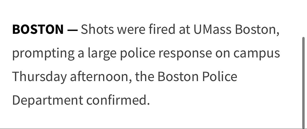 WATCH: People seen evacuating UMass Boston in Massachusetts amid reports of shots fired.
