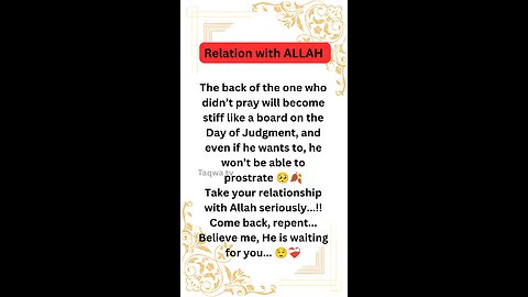 Relation with ALLAH SWT #islam #hadith #islamic #islamicstatus