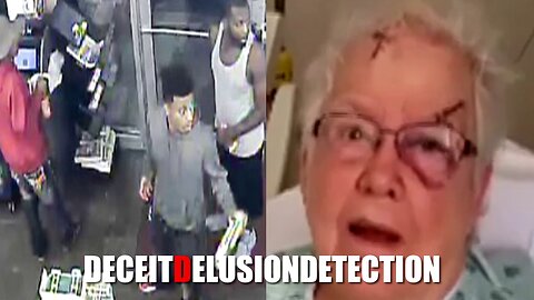 An elderly white woman was brutally beaten and robbed inside her home by a group of black suspects