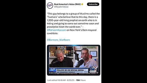 Steve Bannon & Raheem Kassam on New York’s Dem Mayoral Candidate-Believes In 1200 Y/O living Prothet