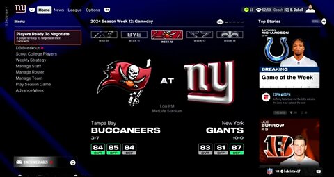 Ep11 Giants Franchise vs Bucs: Down to the last second!