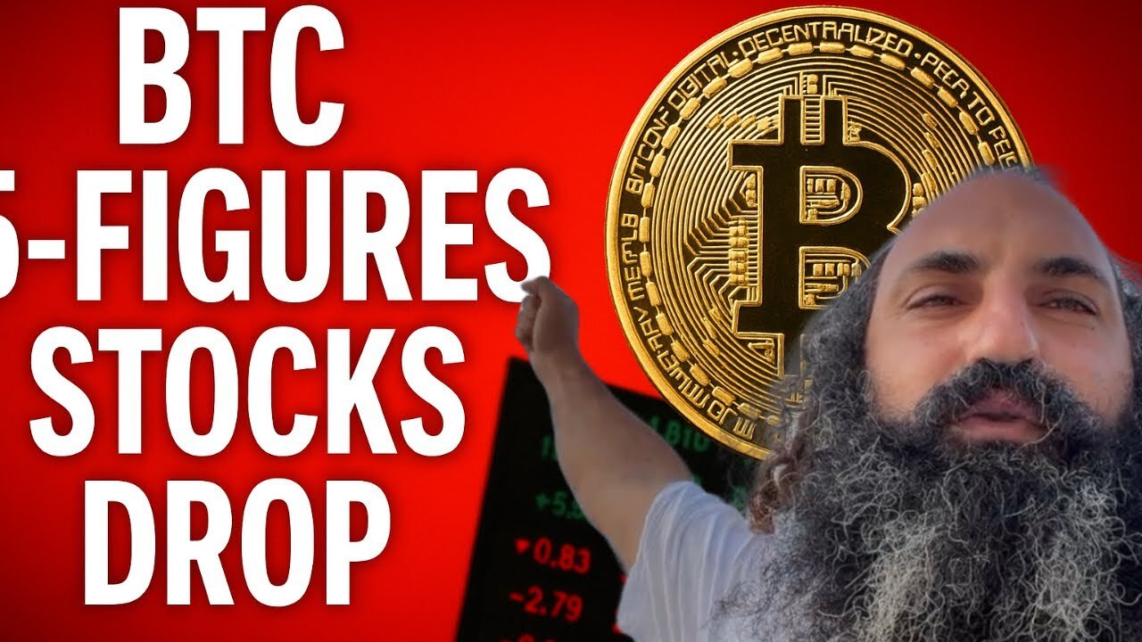 BITCOIN BACK TO 5 FIGURES, HUGE DROP IN THE STOCK MARKET