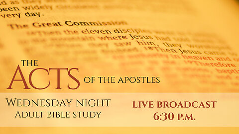 The Acts of the Apostles; 1/7/2026