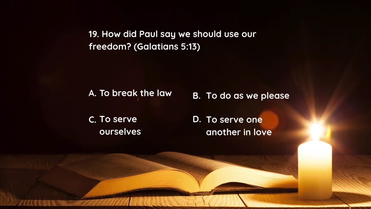 Bible Quiz Book of Galatians 30 Multiple Choice NIV Questions.