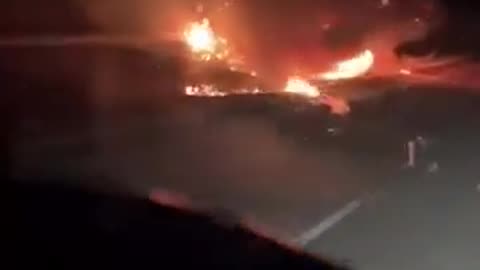 Diogo Jota's car burning after the crash