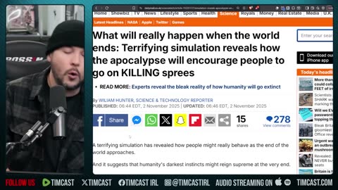 TERRYFING Study Predicts Mass Murder If Apocalypse Came, Cannibalism If Country Collapses | Tim Pool