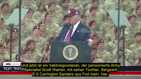 Präsident Trump hält eine Rede in Fort Bragg am 11.06.2025 (KI Untertitel)