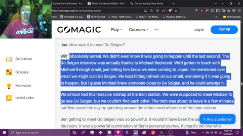 Reading an interview with Will Lockhart director of 'The Surrounding Game'