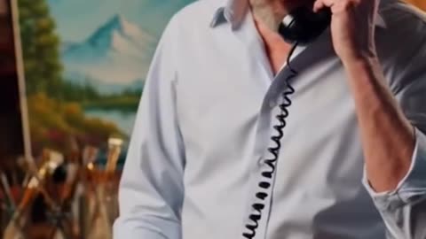 Bob Ross has calmly realized he's done with telemarketers #bobross #marketing #scamcall #sora