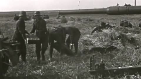 88mm Flak crews set up their guns for artillery support on the Eastern Front in the Summer of 1941