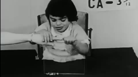 University of London 1957 silent film: approach to objects by psychotic children