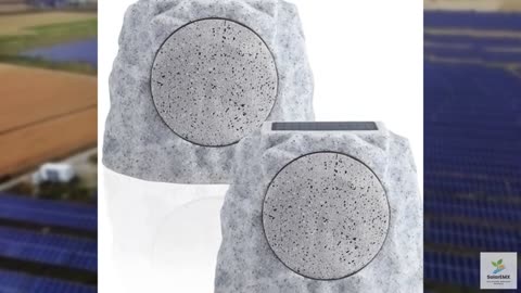NiceBuy Solar Rock Speakers Outdoor Water-Resistant 2-Pack Solar Powered Rock Sp