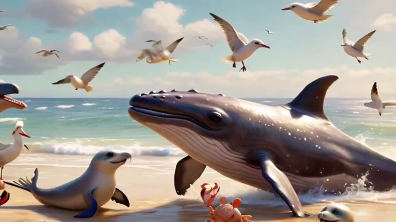 Whale and Calf_ A Heartwarming Ocean Dance