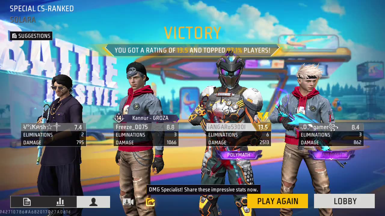 Free fire 🔥 max playing with same group 💪😎