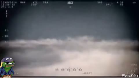 A tic tac UAP is filmed as it releases some type of gas or material into the air