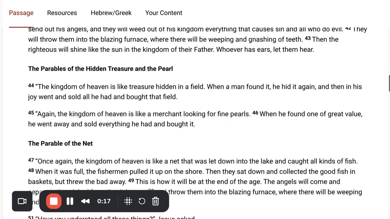 Parable of Hidden Treasure and the Pearl